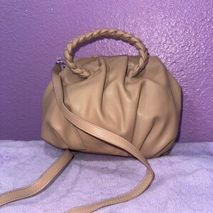 Worthington braided handle small tan bag